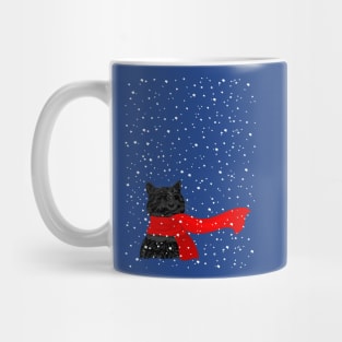 Snow Cat  (Black) Mug